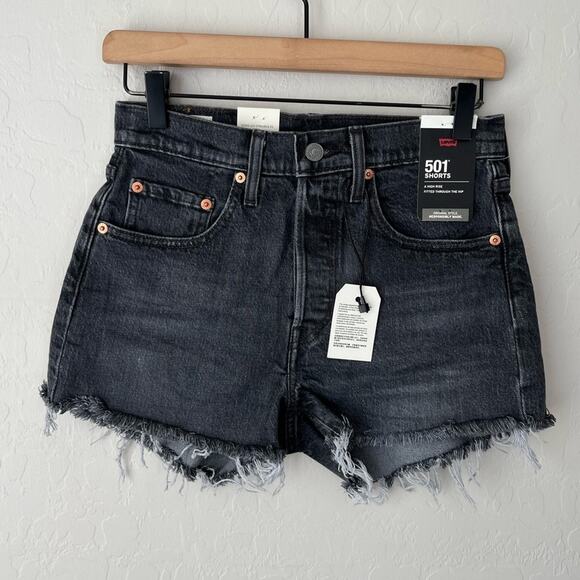 Levi’s 501 high rise jean shorts black 29 NWT - Picture 9 of 11
